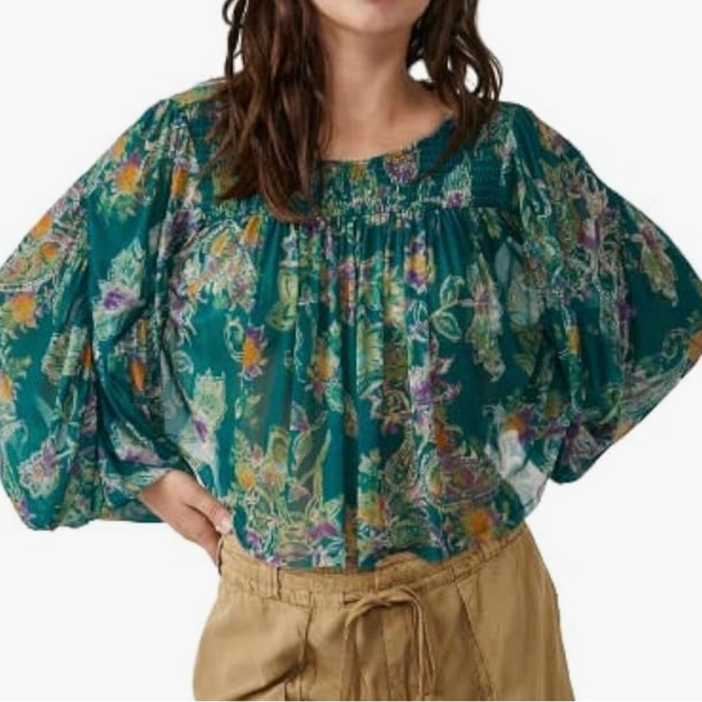 Free People Women's Up for Anything Top, Emerald Combo, S